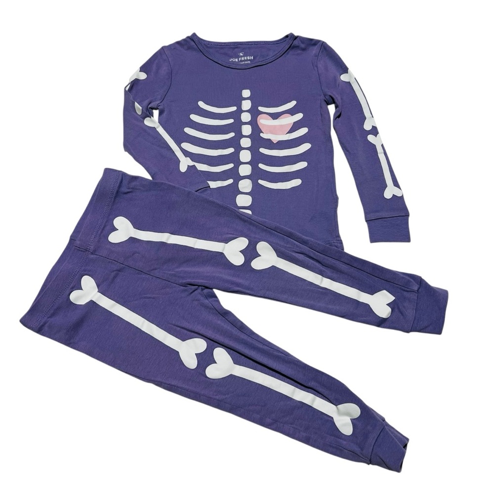 Joe Fresh Purple‎ Skeleton Kids Pajama Set
